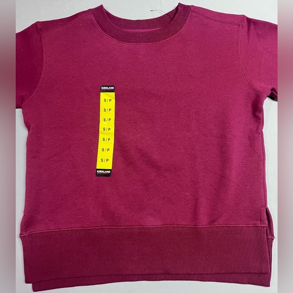Kirkland Signature Fleece Sweater Crew Neck Size Small Burgundy - Picture 2 of 5